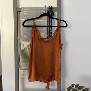 Burnt Orange ruffle tank